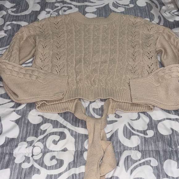 Pink Rose Sweaters - Women's Cable Knit Sweater - Cream